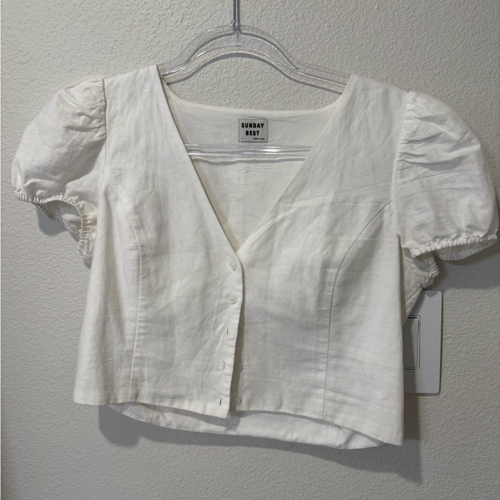 Aritzia  Cream Button-Up Blouse